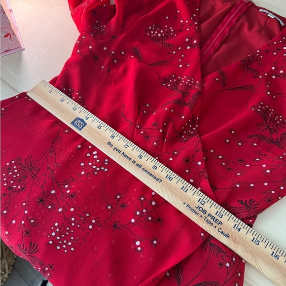 Madewell Red Longsleeve Floral Pattern Mini Dress - Picture 10 of 11